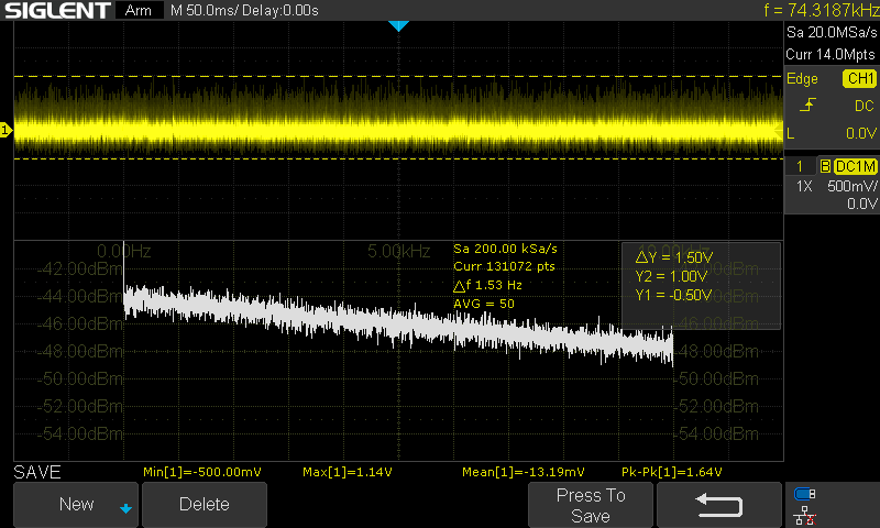 First stage white noise signal output